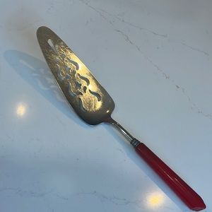 Vintage Red Bakelite Dessert Server